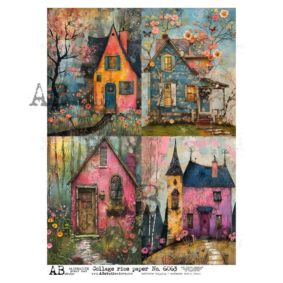 AB Studio - Enchanted Cottages Decoupage Paper (A4 Size)