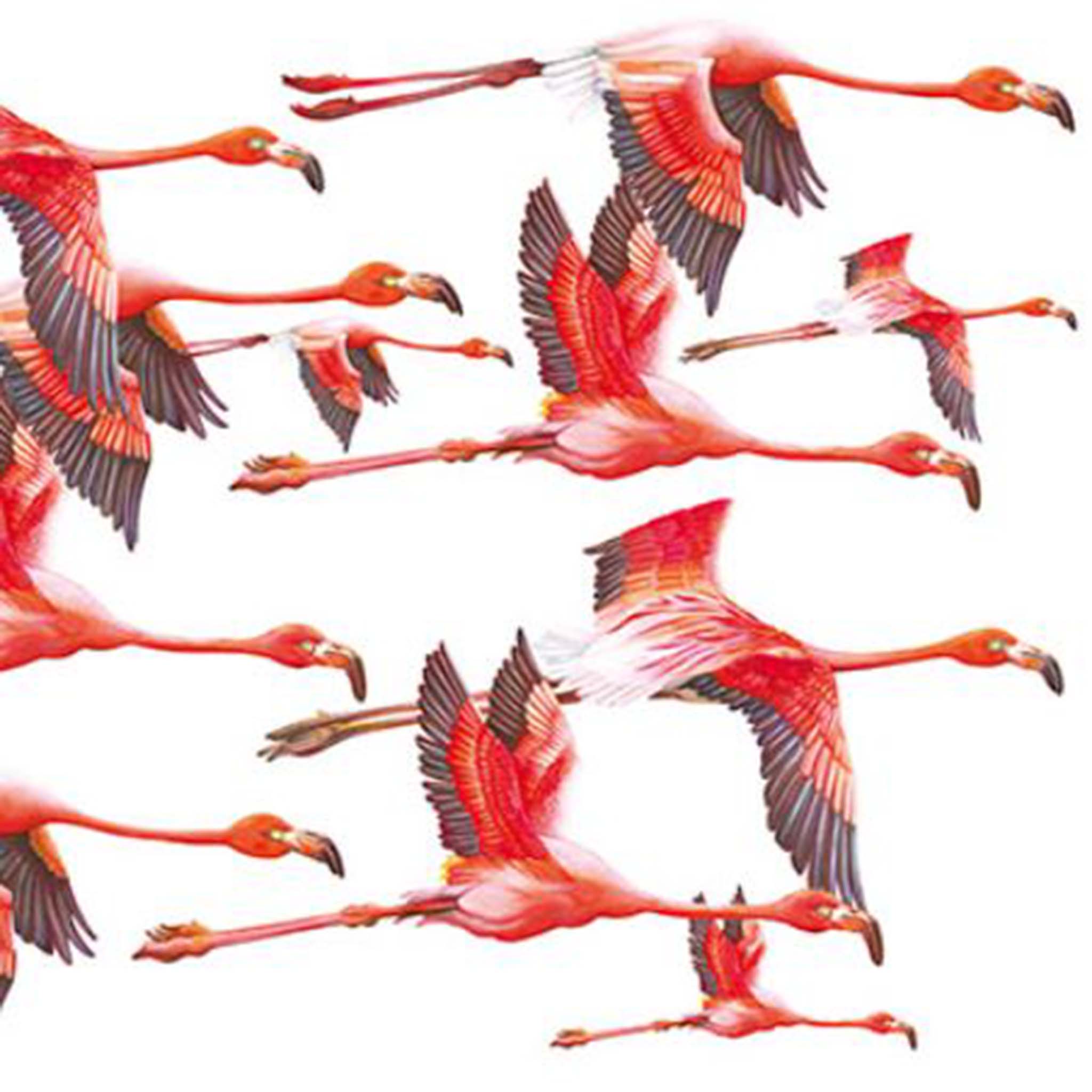 Flying Pink Flamingos A3 Rice Decoupage Paper