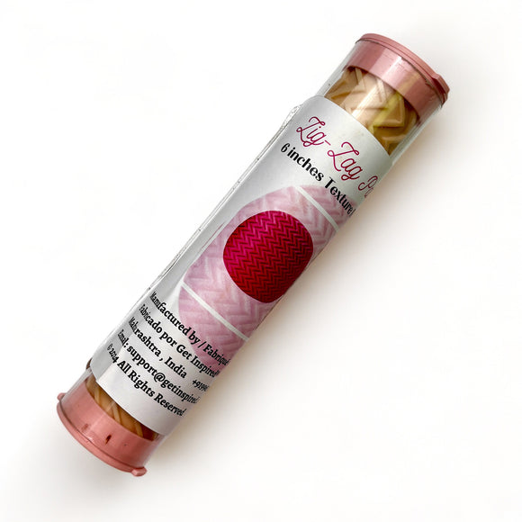 A package tube of Dadarkar Art's Zig Zag Pattern Texture Roller is against a white background.