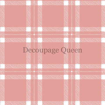 Close-up of a rice paper featuring a lively pink and white plaid print.