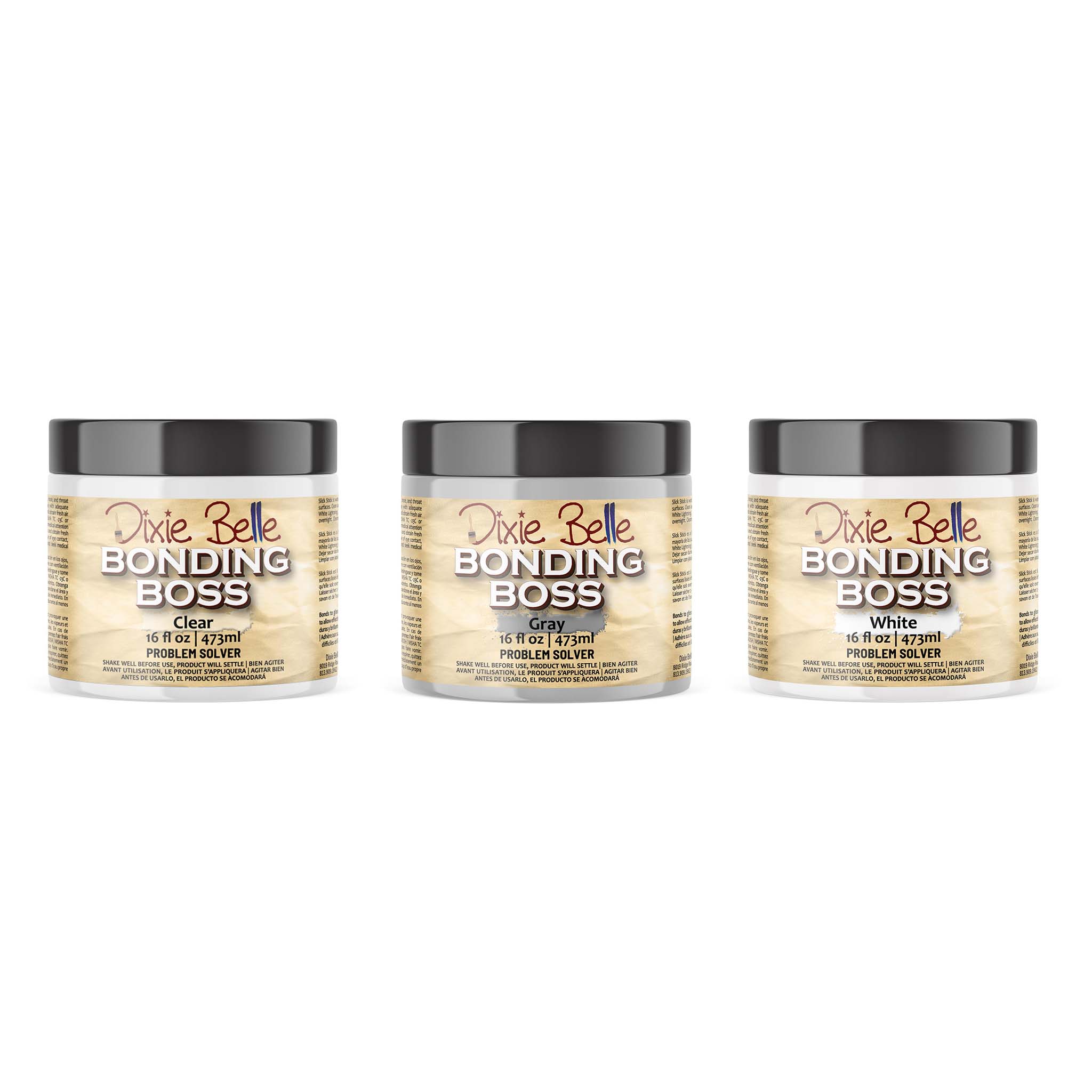 Dixie Belle Bonding BOSS Primer - Choose Color (White/Gray/Clear) & Size (8oz, 16oz, 32oz)