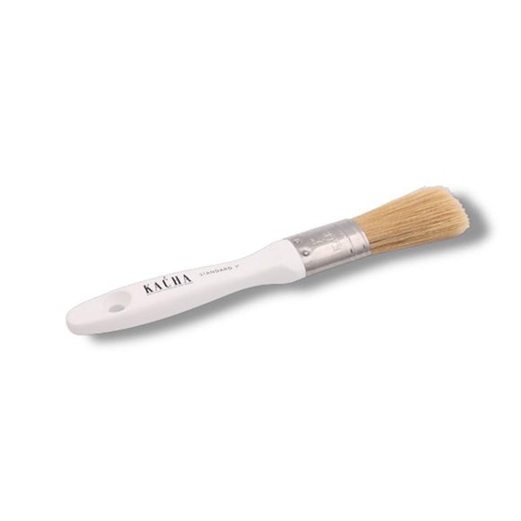A 1-inch Kacha paint brush is against a white background.
