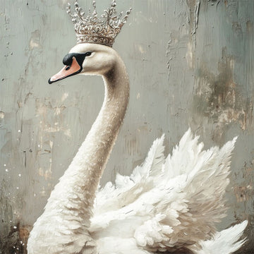Close-up of an A1 fiber paper featuring a white swan crowned on sparkling waters.