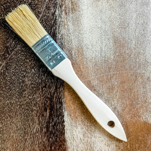 1 inch pure bristle chip paint brush for decoupage, glue, stain, and small furniture projects
