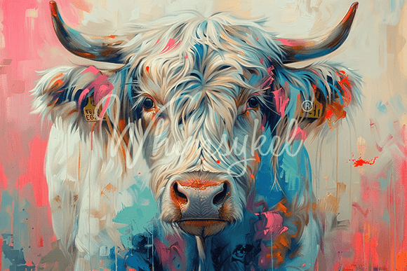Whimsykel - Bessie Blue Cow Decoupage Paper (21x29, 14x20)
