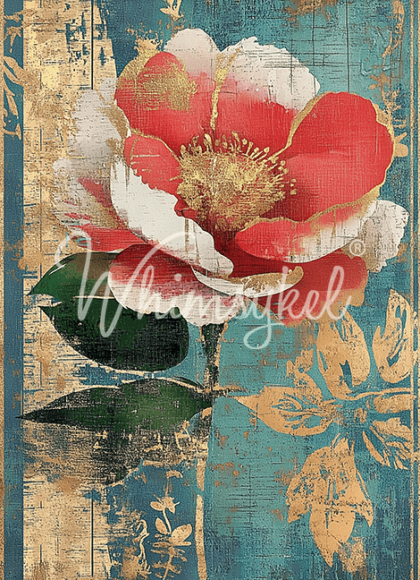 Whimsykel - Coral Blossom Decoupage Paper (21x29 Size)