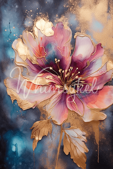 Whimsykel - Floral Metallic Ink Decoupage Paper (21x29, 14x20)