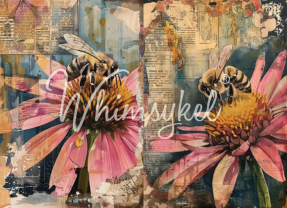 Whimsykel - Honey Bee Decoupage Paper (21x29 Size)
