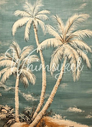 Whimsykel - Linen Palms Decoupage Paper (21x29 Size)
