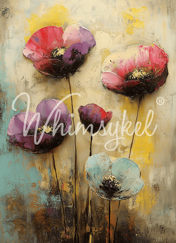 Whimsykel - Painted Poppies Decoupage Paper (21x29 Size)
