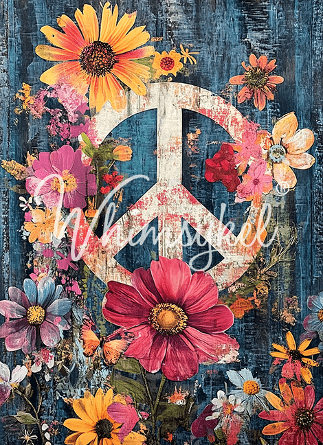 Whimsykel - Petals of Peace Decoupage Paper (21x29 Size)