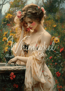Whimsykel - Rosewater Fountain Decoupage Paper (21x29, 14x20)-3