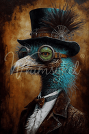 Whimsykel - Cogsworth Ostrich Decoupage Paper (2 Sizes)-1