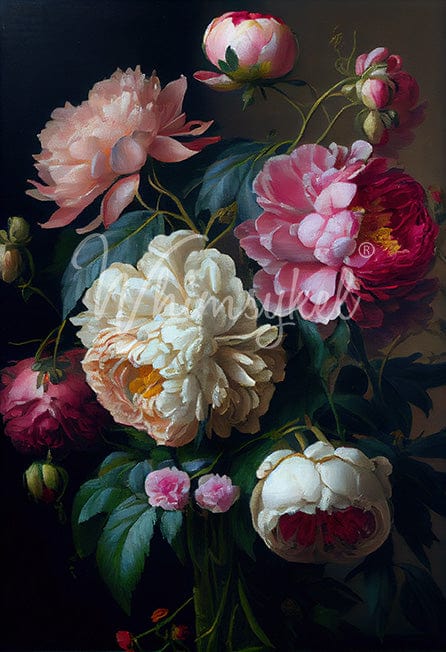 Whimsykel - Baroque Peonies Decoupage Paper (21x29, 14x20)