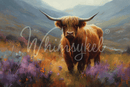 Whimsykel - Floral Highland Cow Decoupage Paper (2 Sizes)-1