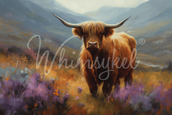 Whimsykel - Floral Highland Cow Decoupage Paper (2 Sizes)
