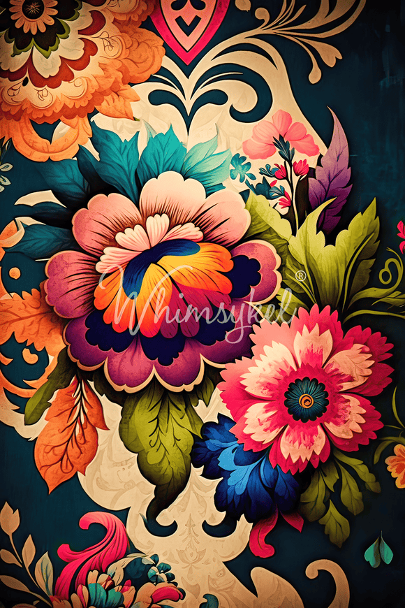 Whimsykel - Boho Flowers Decopuage Paper (21x29, 14x20)