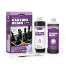 Alumilite Amazing Casting Resin Black Kit – 16 oz total. Includes Part A and Part B (8 oz each), 2 mixing sticks, 3 cups. Fast-curing black resin for molds and casting, solid black in 30 minutes.