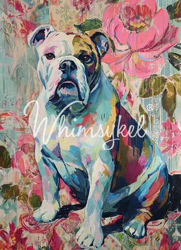 Whimsykel - English Bulldog Decoupage Paper (21x29 Size)