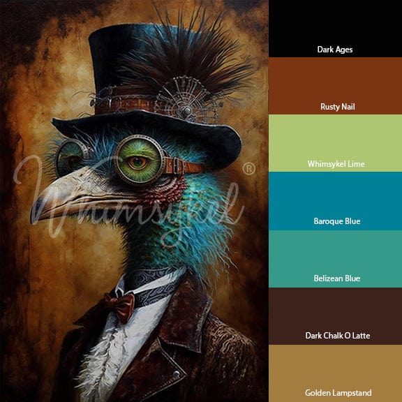 Whimsykel - Cogsworth Ostrich Decoupage Paper (2 Sizes)