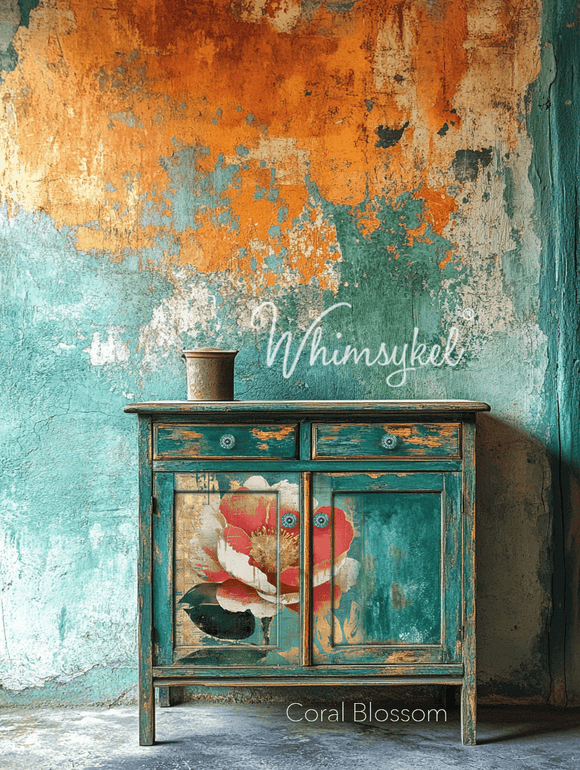 Whimsykel - Coral Blossom Decoupage Paper (21x29 Size)