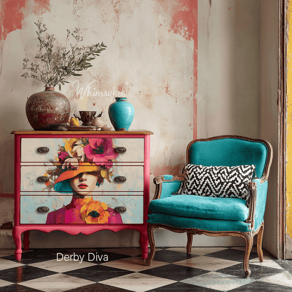 Whimsykel - Derby Diva Decoupage Paper (21x29 Size)