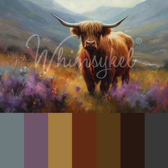 Whimsykel - Floral Highland Cow Decoupage Paper (2 Sizes)