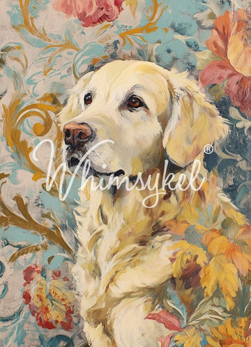 Whimsykel - Golden Retriever Decoupage Paper (21x29 Size)