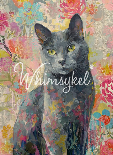 Whimsykel - Gray Cat Decoupage Paper (21x29 Size)