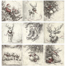 ITD Collection - Vintage Christmas Whispers Decoupage Paper (A4 Size)-1