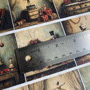 Collage of vintage-style illustrations with a ruler overlay for scale.