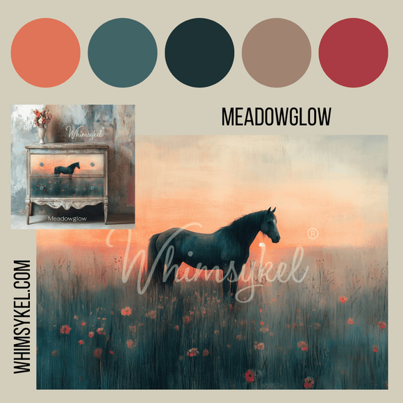 Whimsykel - Meadow Glow Horse Decoupage Paper (21x29, 14x20)