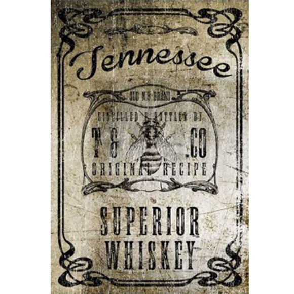 Rice paper featuring a vintage Tennessee whiskey label design.