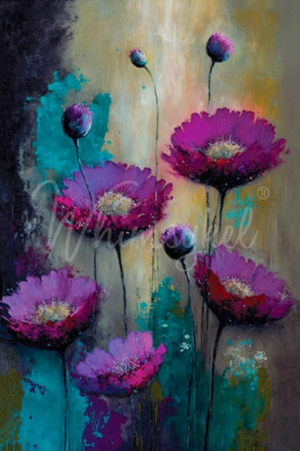 Whimsykel - Purple Poppies Decoupage Paper (21x29, 14x20)
