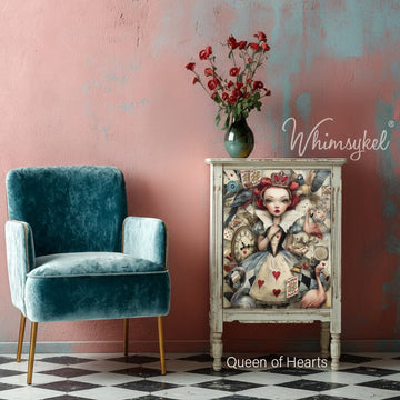 Whimsykel - Queen of Hearts Decoupage Paper (21x29 Size) - 0