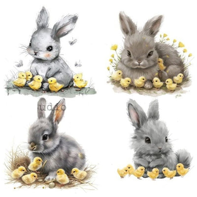 AB Studio - Baby Bunnies & Chicks Decoupage Paper (A4 Size) Decoupage Paper