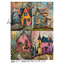 AB Studio - Enchanted Cottages Decoupage Paper (A4 Size)-3