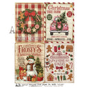 Collection of Christmas-themed decorative paper sheets with various designs.