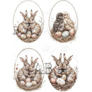 AB Studio - Woodland Easter Oval Frames Decoupage Paper (A4 Size) Decoupage Paper