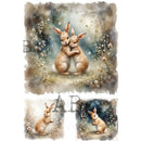 AB Studio - Woodland Rabbit Couple Decoupage Paper (A4 Size) Decoupage Paper