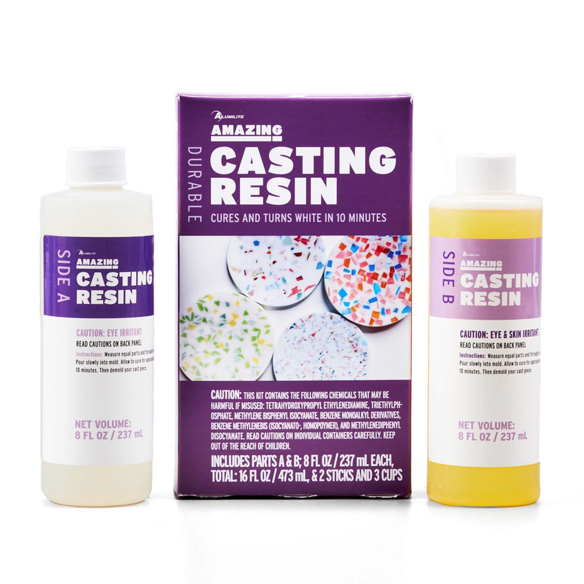 Amazing Casting Resin 10 Minutes Cures White 16Oz. Kit