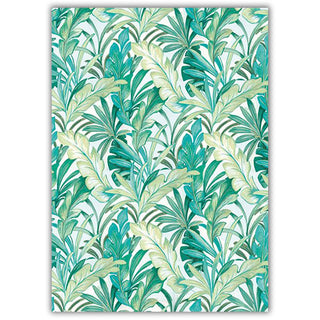 Tropical Monstera And Ferns A3 Rice Decoupage Paper. White borders are on the sides.