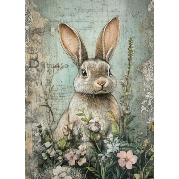 Carte Italiano - Antique Bunny Botanical Art Decoupage Paper (A4 Size) Decoupage Paper