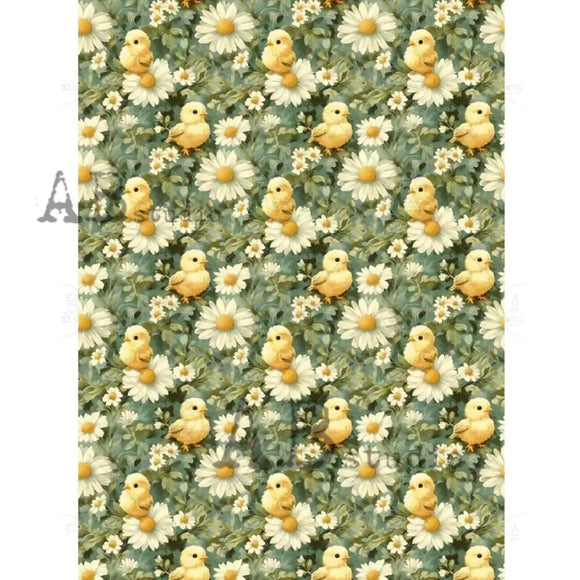 Carte Italiano - Cottagecore Daisy Chicks Print Decoupage Paper (A4 Size) Decoupage Paper