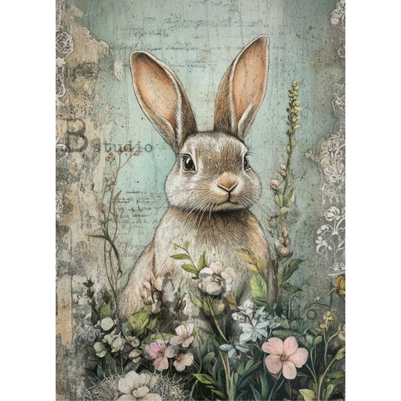 Carte Italiano - Antique Bunny Botanical Art Decoupage Paper (A4 Size) Decoupage Paper