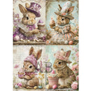 Carte Italiano - Easter Bunnies Cupcake Collage Decoupage Paper (A4 Size) Decoupage Paper