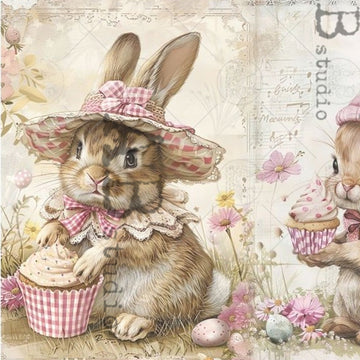 Carte Italiano - Easter Bunnies & Bonnets Decoupage Paper (A4 Size) Decoupage Paper
