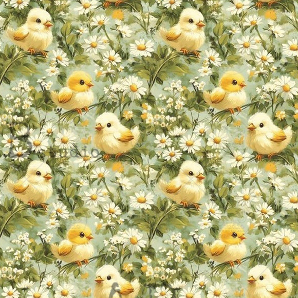 Carte Italiano - Farmhouse Chicks & Daisies Decoupage Paper (A4 Size) Decoupage Paper