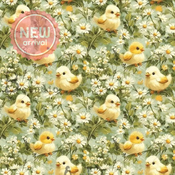 Carte Italiano - Farmhouse Chicks & Daisies Decoupage Paper (A4 Size) Decoupage Paper