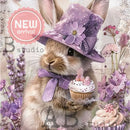 Carte Italiano - Lavender Easter Bunny Decoupage Paper (A4 Size) Decoupage Paper